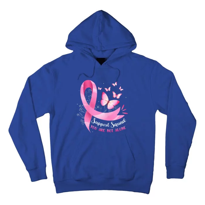 Support Squad Breast Cancer Awareness Pink Ribbon Butterfly Tall Hoodie