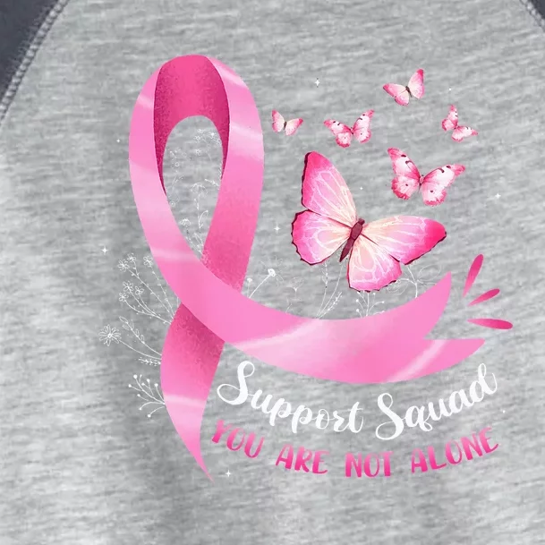 Support Squad Breast Cancer Awareness Pink Ribbon Butterfly Toddler Fine Jersey T-Shirt