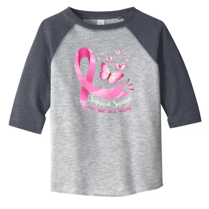 Support Squad Breast Cancer Awareness Pink Ribbon Butterfly Toddler Fine Jersey T-Shirt