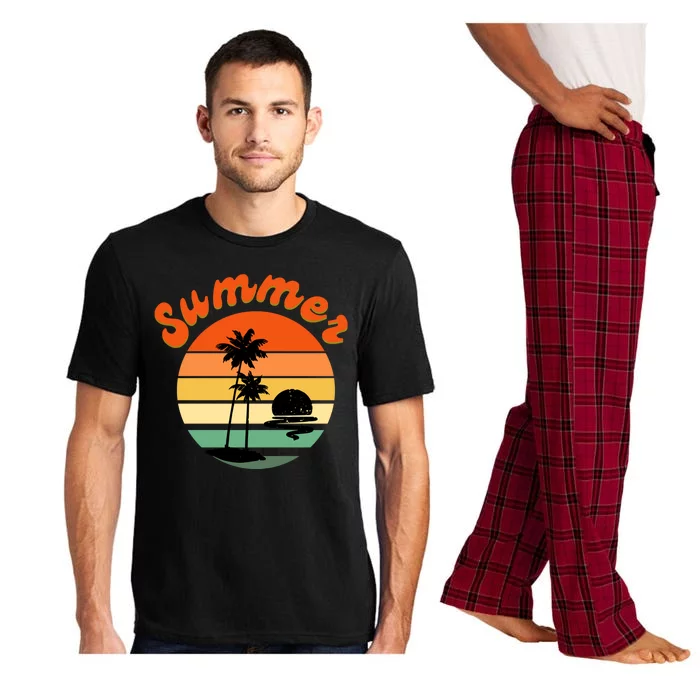 Summer Sunset Beach Retro Vacation Pajama Set