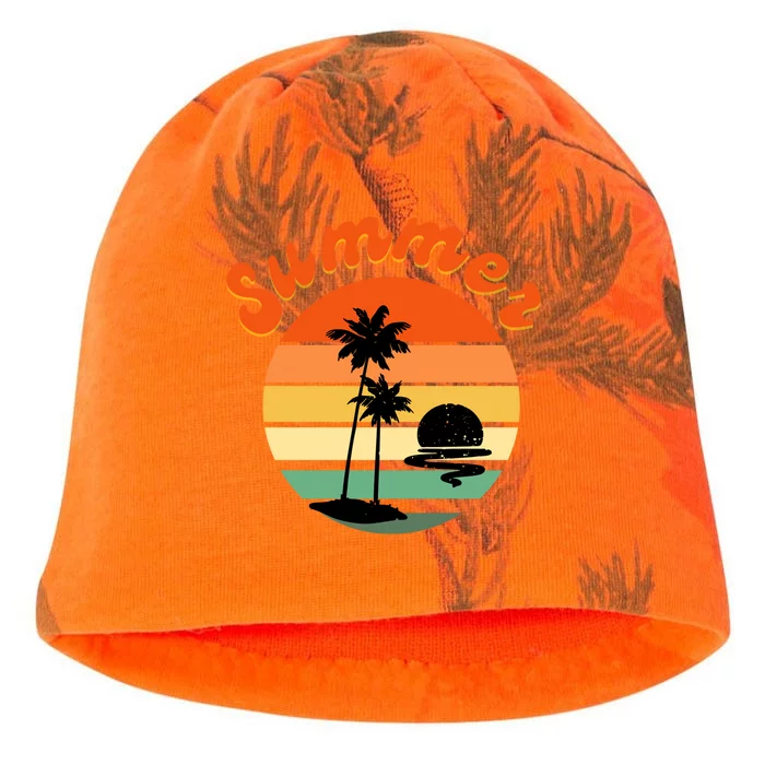 Summer Sunset Beach Retro Vacation Kati - Camo Knit Beanie