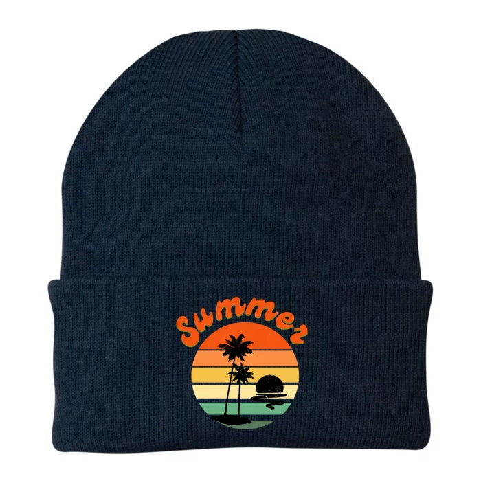 Summer Sunset Beach Retro Vacation Knit Cap Winter Beanie