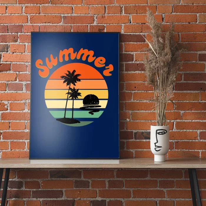 Summer Sunset Beach Retro Vacation Poster