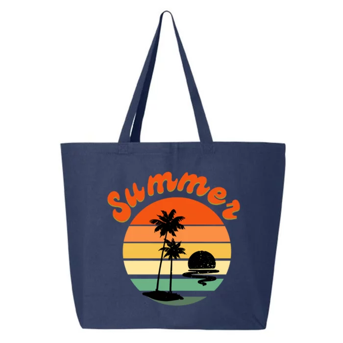 Summer Sunset Beach Retro Vacation 25L Jumbo Tote