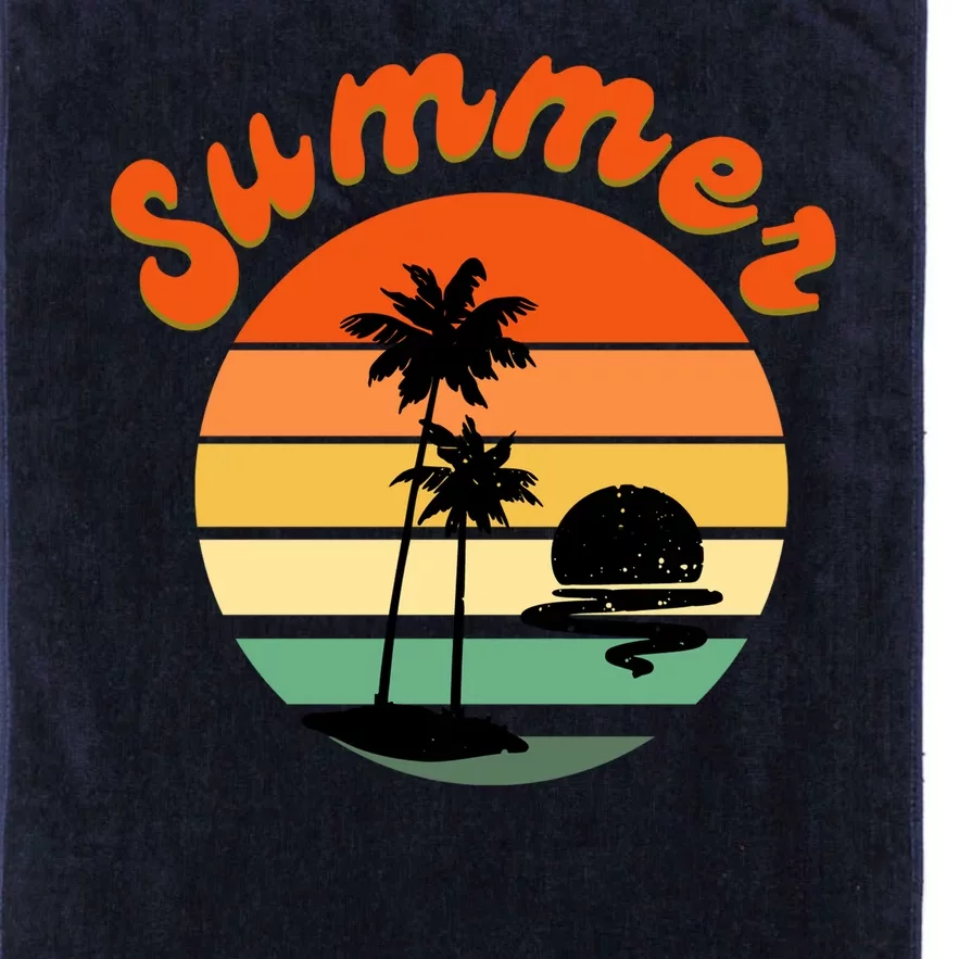 Summer Sunset Beach Retro Vacation Platinum Collection Golf Towel