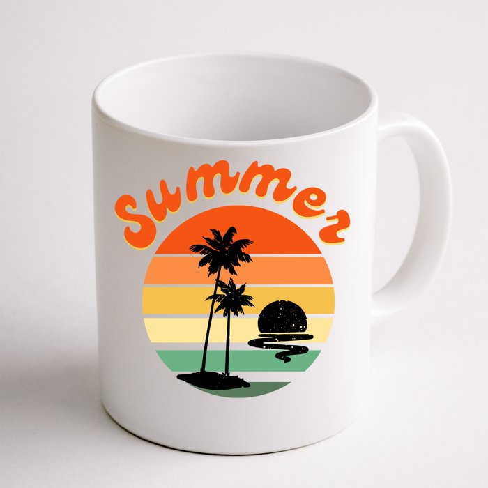 Summer Sunset Beach Retro Vacation Front & Back Coffee Mug