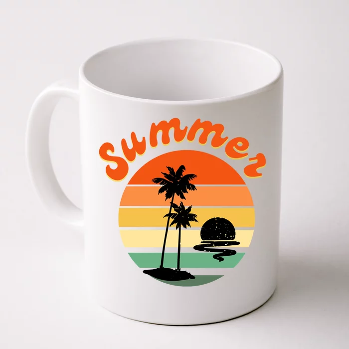 Summer Sunset Beach Retro Vacation Front & Back Coffee Mug