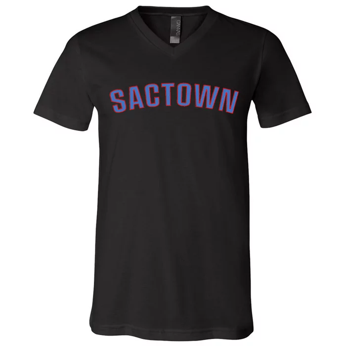 Sactown Sacramento Basketball V-Neck T-Shirt