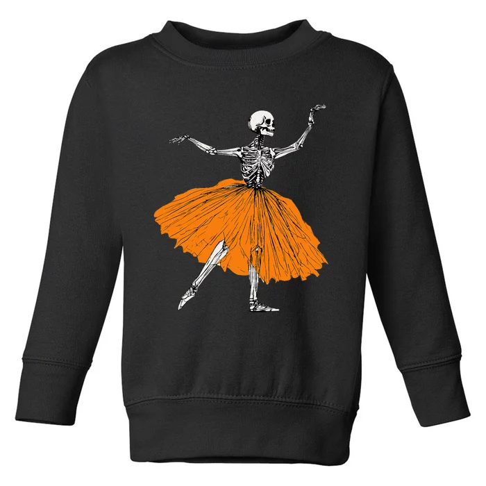 Spooky Skeleton Ballet Dance Costume for Halloween Toddler Sweatshirt