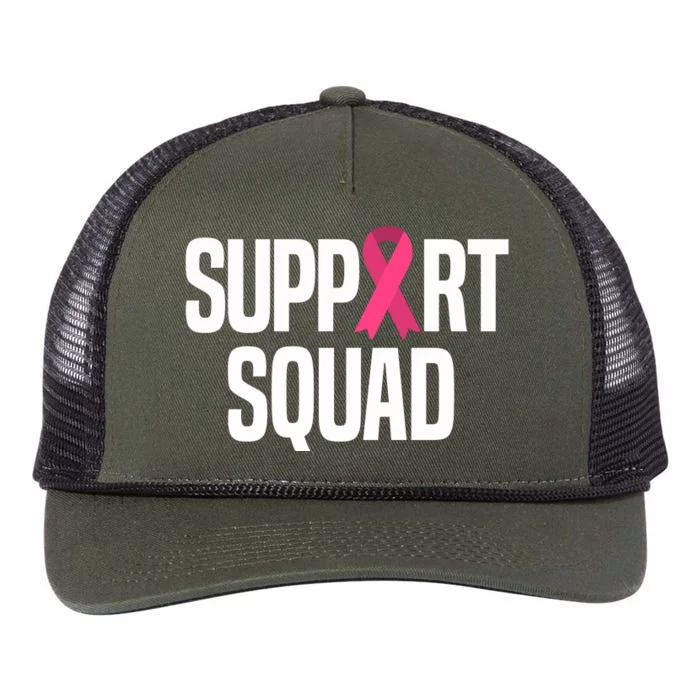 Support Squad Breast Cancer Awareness Ribbon Retro Rope Trucker Hat Cap