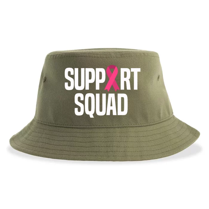 Support Squad Breast Cancer Awareness Ribbon Sustainable Bucket Hat