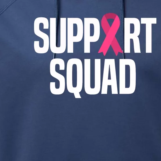 Support Squad Breast Cancer Awareness Ribbon Performance Fleece Hoodie