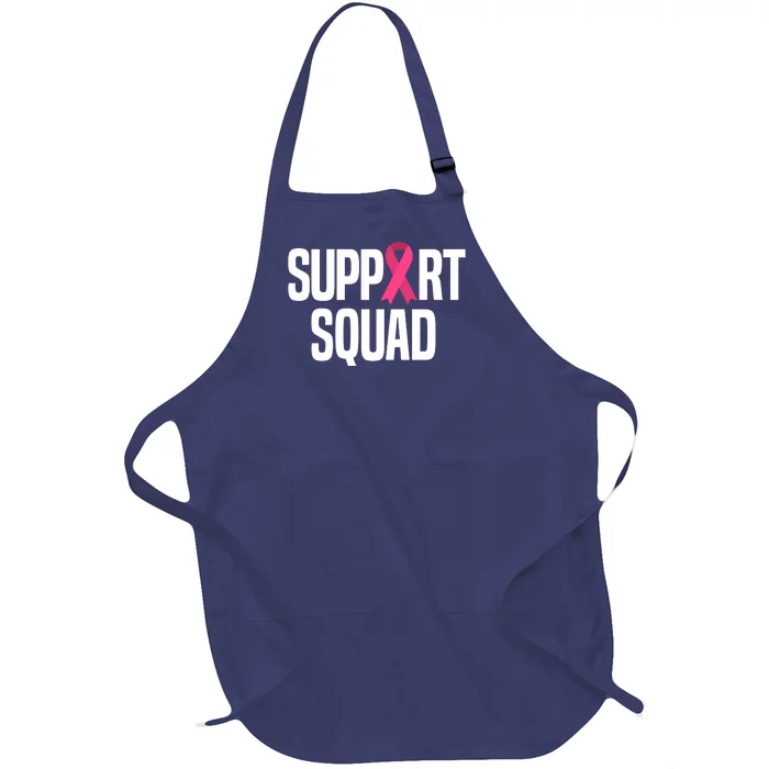 Support Squad Breast Cancer Awareness Ribbon Full-Length Apron With Pocket