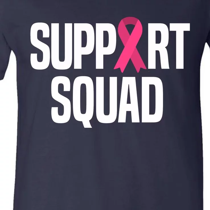 Support Squad Breast Cancer Awareness Ribbon V-Neck T-Shirt