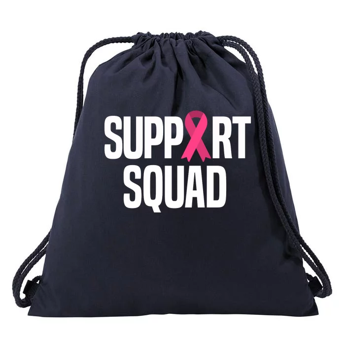 Support Squad Breast Cancer Awareness Ribbon Drawstring Bag