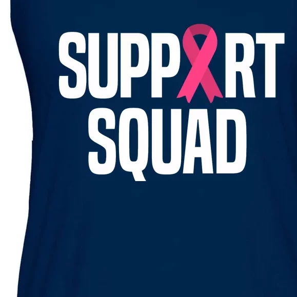 Support Squad Breast Cancer Awareness Ribbon Ladies Essential Flowy Tank