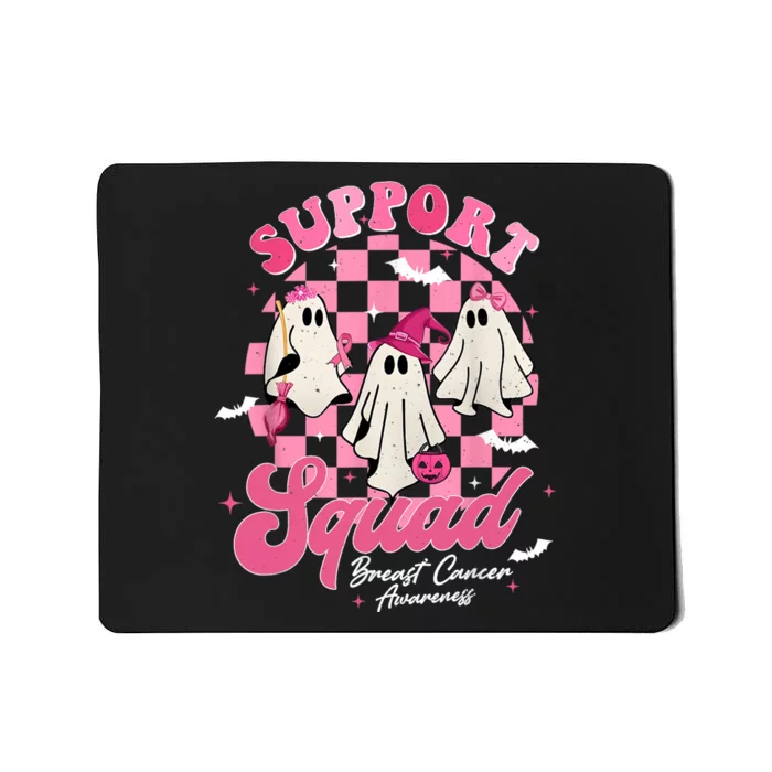 Support Squad Breast Cancer Ghost Halloween Pink Ribbon Mousepad