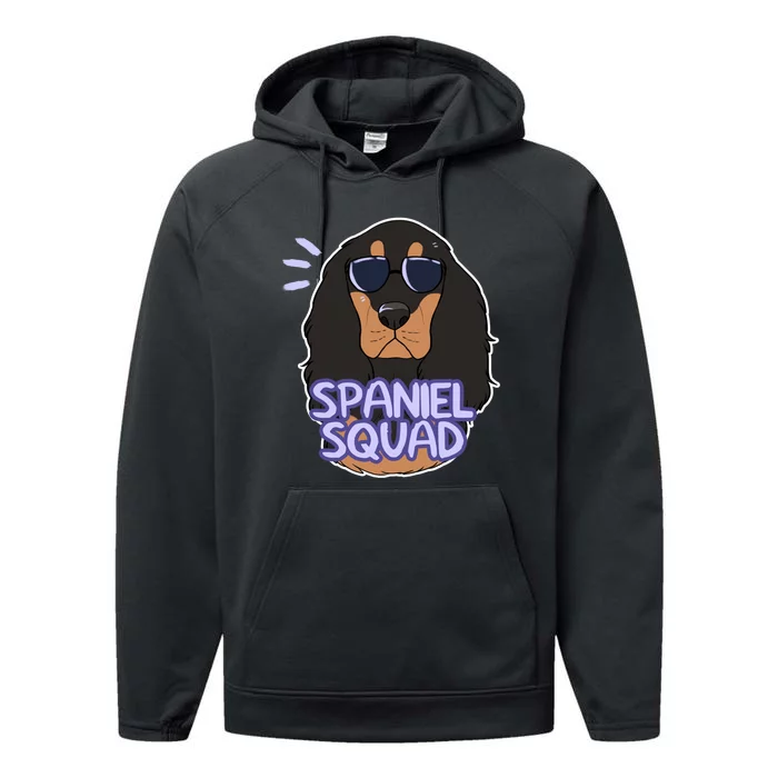 Spaniel Squad (Black And Tan) Performance Fleece Hoodie