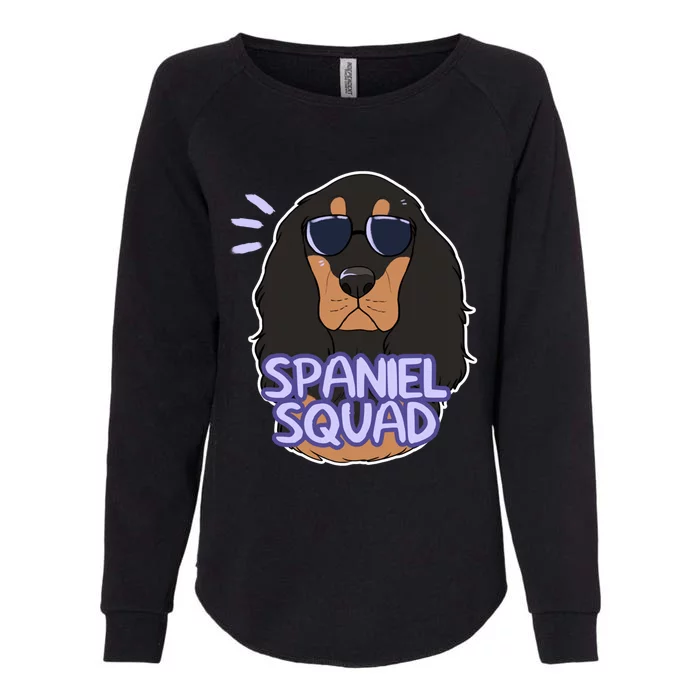 Spaniel Squad (Black And Tan) Womens California Wash Sweatshirt