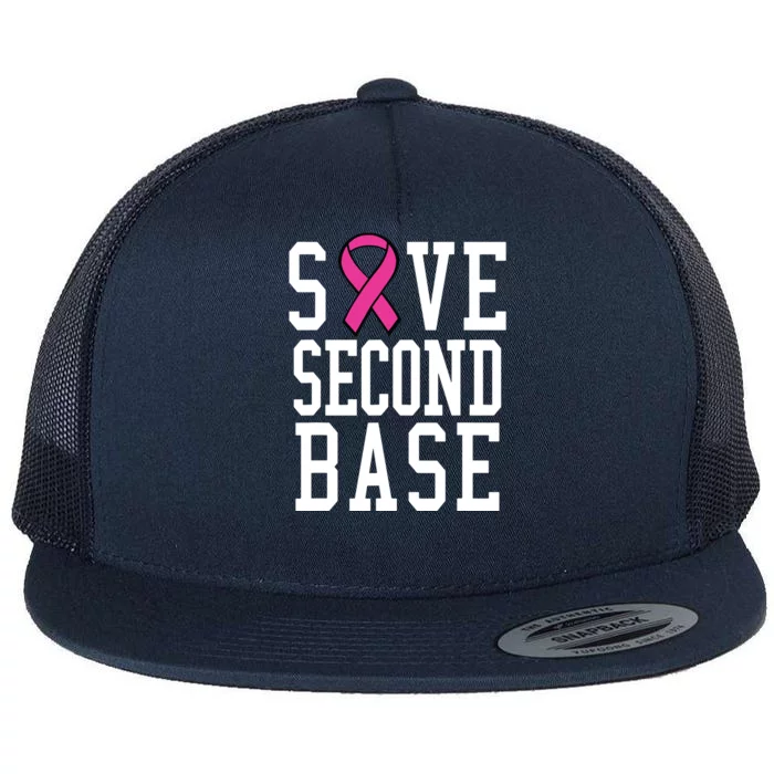 Save Second Base Breast Cancer T For Flat Bill Trucker Hat