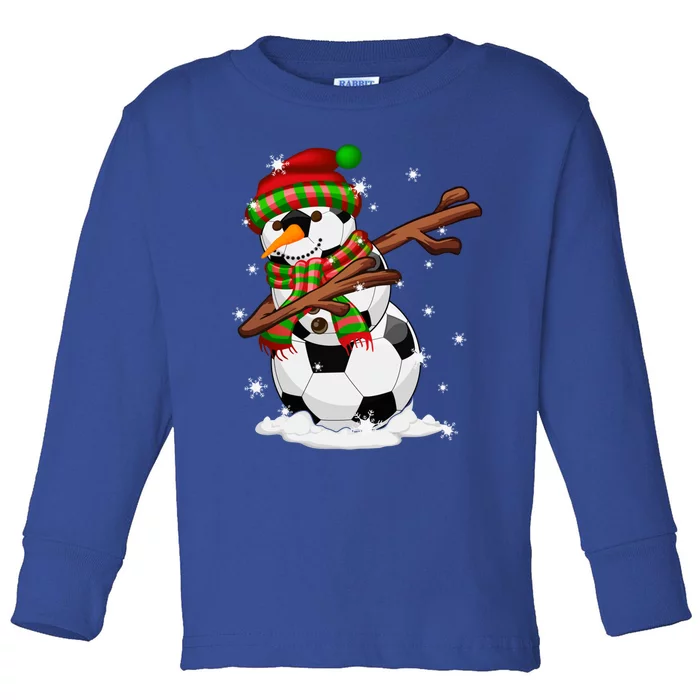 Santa Soccer Ball Snow Dab Dance Christmas Pajama Xmas Gift Toddler Long Sleeve Shirt