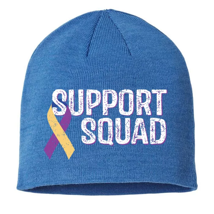 Support Squad Bladder Cancer Awareness Funny Gift 8 1/2in Sustainable Knit Beanie