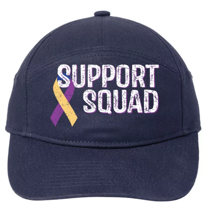 Support Squad Bladder Cancer Awareness Funny Gift 7-Panel Snapback Hat