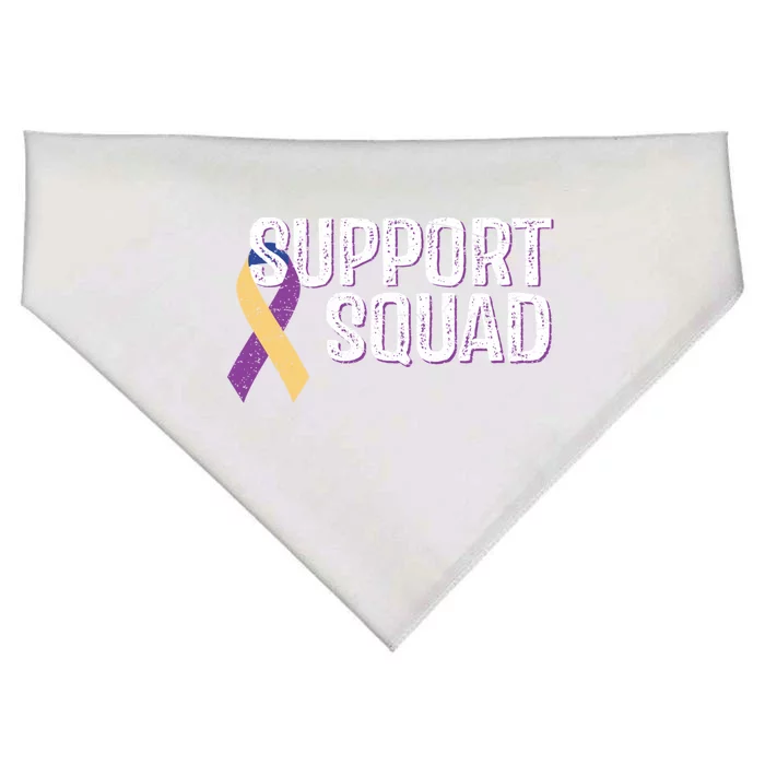 Support Squad Bladder Cancer Awareness Funny Gift USA-Made Doggie Bandana