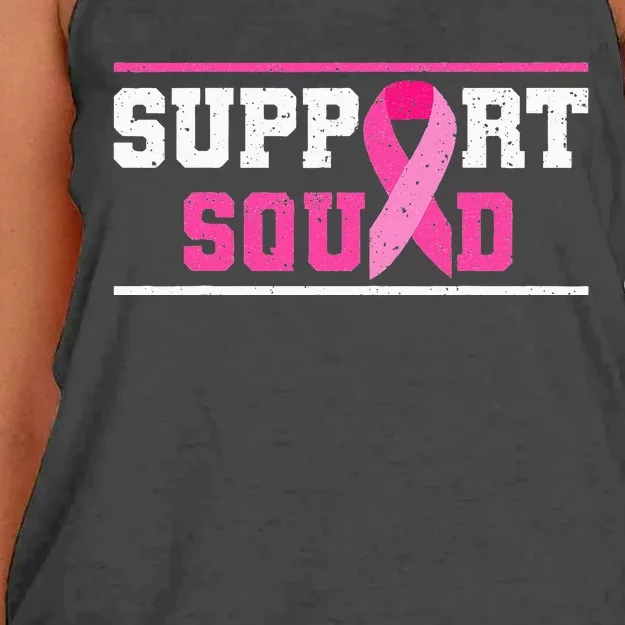 Support Squad Breast Cancer Awareness Pink Ribbon Women's Knotted Racerback Tank