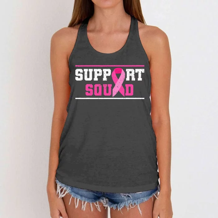 Support Squad Breast Cancer Awareness Pink Ribbon Women's Knotted Racerback Tank