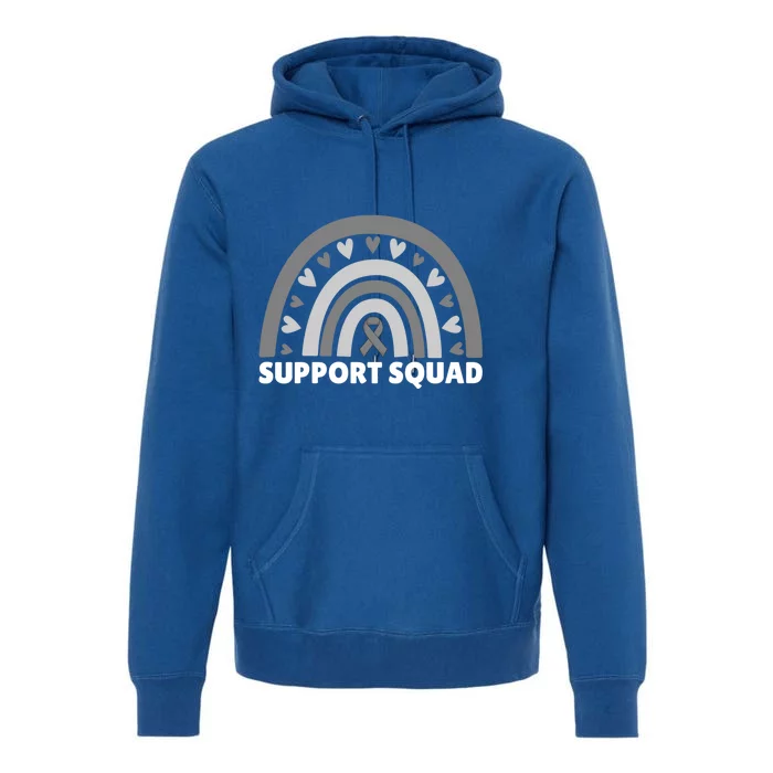 Support Squad Brain Cancer Brain Tumor Awareness Rainbow Gift Premium Hoodie