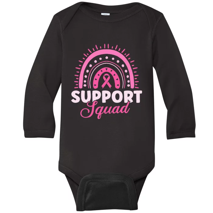 Support Squad Breast Cancer Warrior Baby Long Sleeve Bodysuit