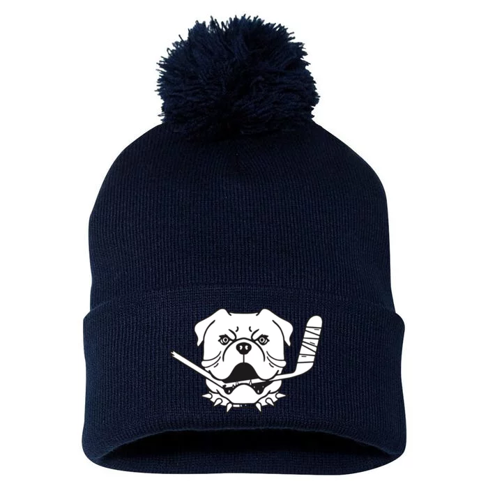 Shoresy Sudbury Bulldogs Logo Pom Pom 12in Knit Beanie