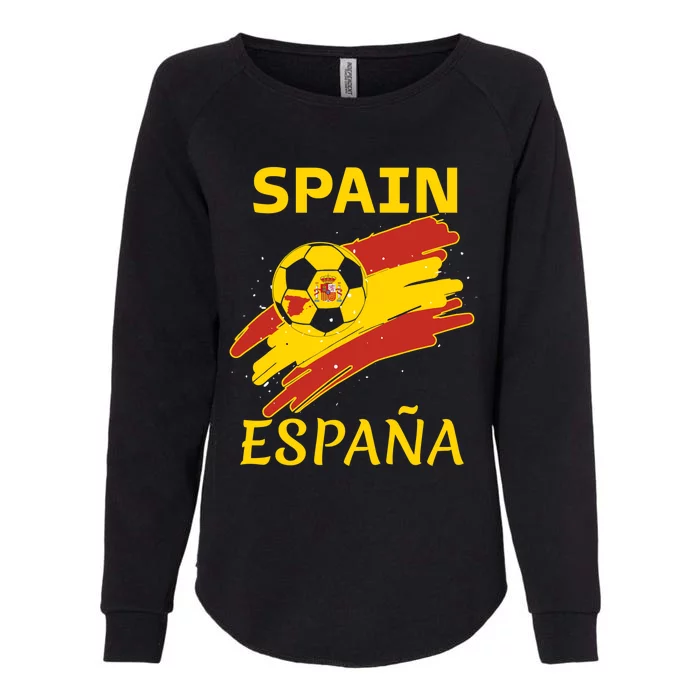 Spain Soccer Ball Flag Womens California Wash Sweatshirt