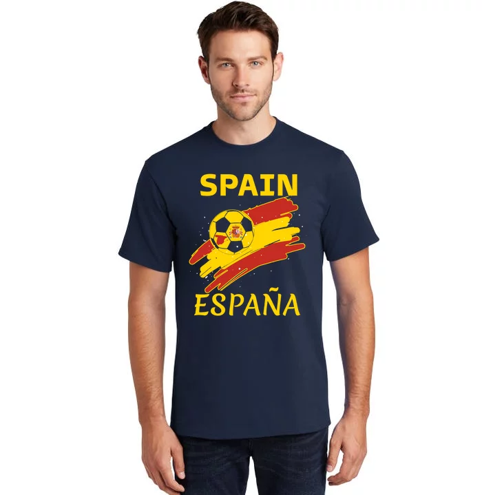 Spain Soccer Ball Flag Tall T-Shirt