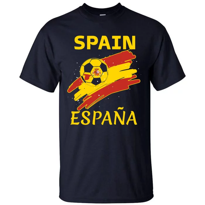 Spain Soccer Ball Flag Tall T-Shirt