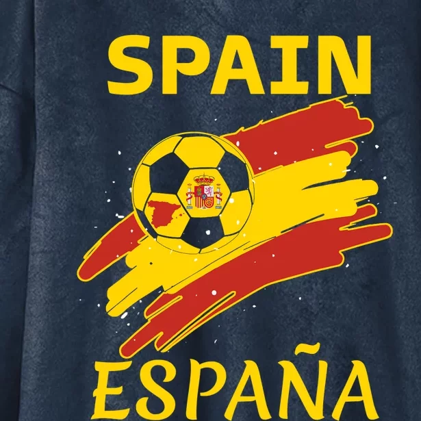 Spain Soccer Ball Flag Hooded Wearable Blanket