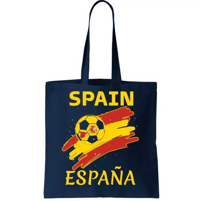 Spain Soccer Ball Flag Tote Bag