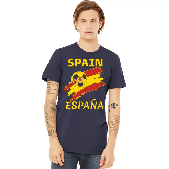 Spain Soccer Ball Flag Premium T-Shirt