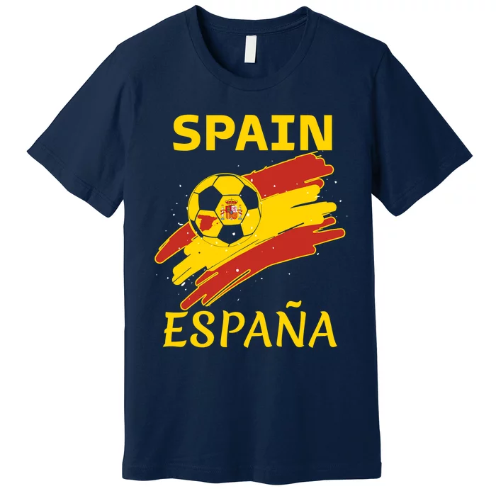 Spain Soccer Ball Flag Premium T-Shirt