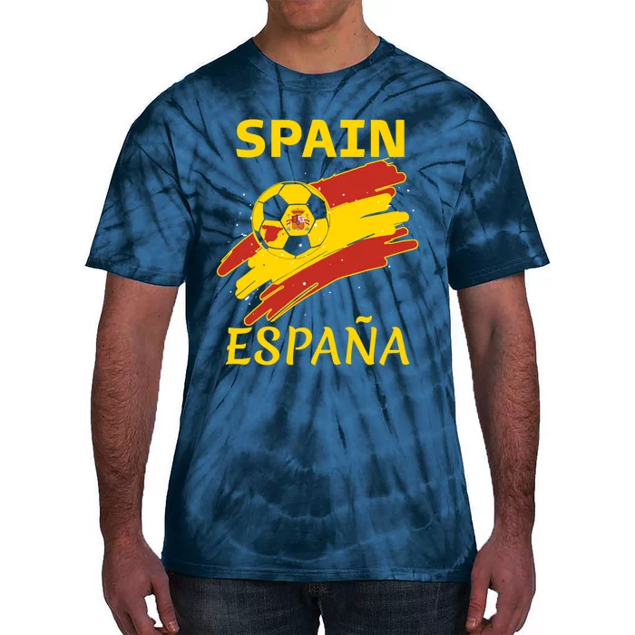 Spain Soccer Ball Flag Tie-Dye T-Shirt