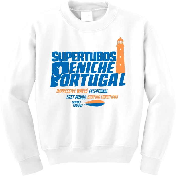 Supertubos Surf Break Peniche Portugal Kids Sweatshirt