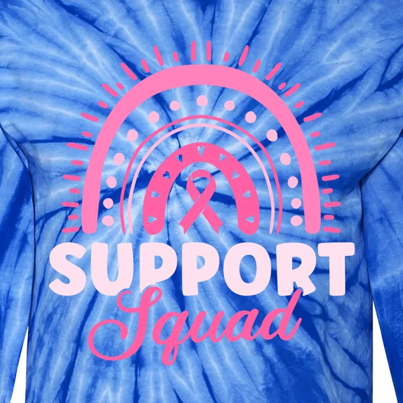 Support Squad Breast Cancer Warrior Gift Tie-Dye Long Sleeve Shirt