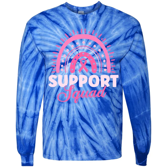 Support Squad Breast Cancer Warrior Gift Tie-Dye Long Sleeve Shirt