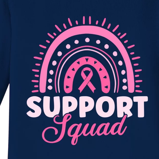 Support Squad Breast Cancer Warrior Gift Baby Long Sleeve Bodysuit