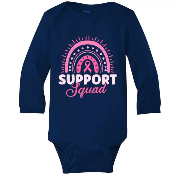 Support Squad Breast Cancer Warrior Gift Baby Long Sleeve Bodysuit