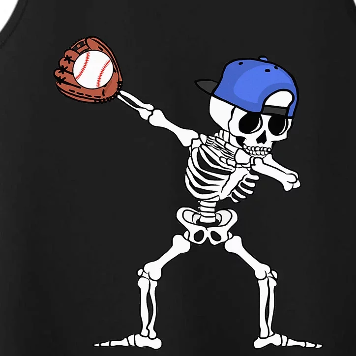 Spooky Skeleton Baseball Player Halloween Costume Performance Tank