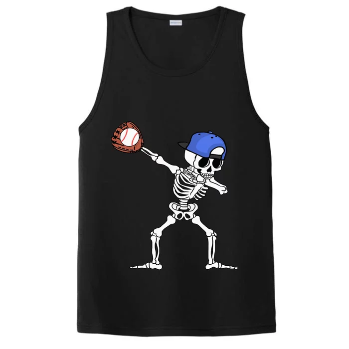 Spooky Skeleton Baseball Player Halloween Costume Performance Tank