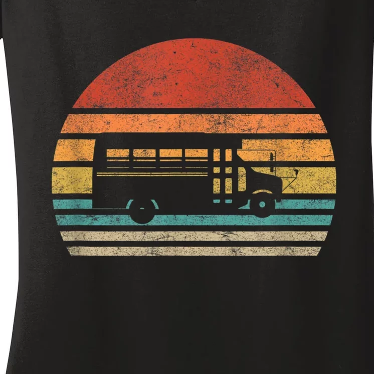 Short School Bus Design For A Skoolie Owner Women's V-Neck T-Shirt