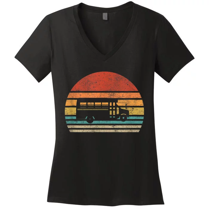 Short School Bus Design For A Skoolie Owner Women's V-Neck T-Shirt